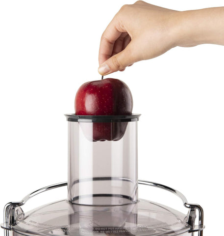 NutriBullet juicer feed-chute 3-inch accepts whole produce for faster juicing.