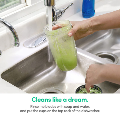 NutriBullet nbr-0601wm easy-clean design for quick dishwasher-safe cleanup.