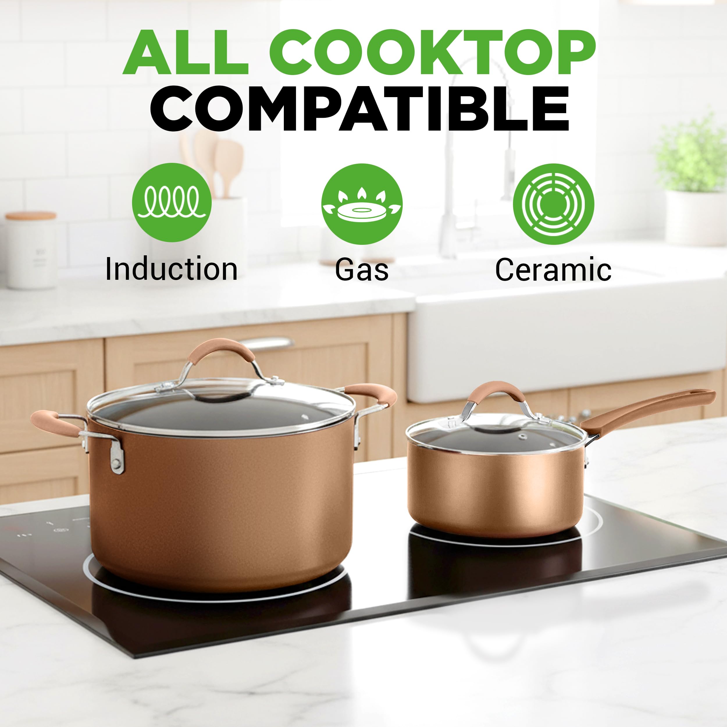 Nutrichef cool-touch handles for safe, comfortable cooking sessions.