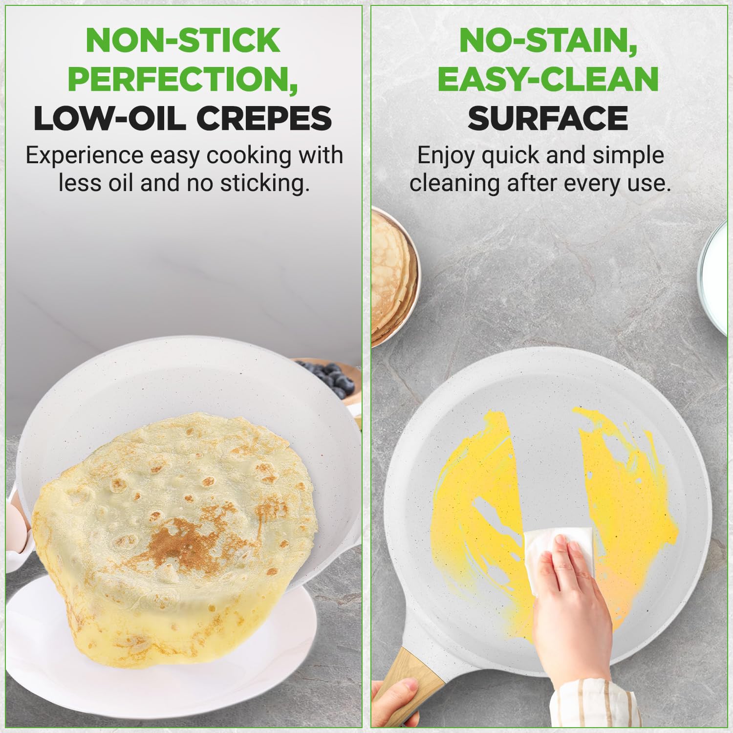 NutriChef heavy-gauge aluminum body delivers durable, even heat