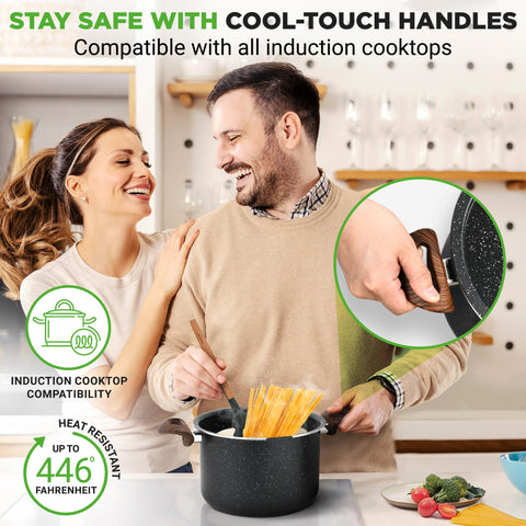 NutriChef pasta fork included, handy tool for serving and mixing before serving.