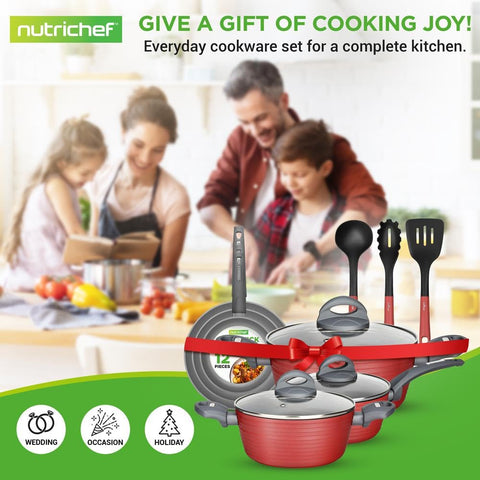 NutriChef pasta fork and spatula set ideal for tossing pasta and flipping veggies