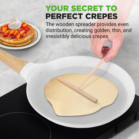NutriChef wooden spreader included for even batter distribution