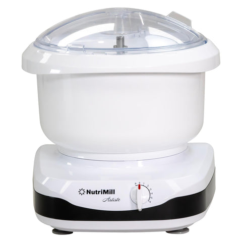 Nutrimill Artiste 6.5 qt bowl for large dough batches.