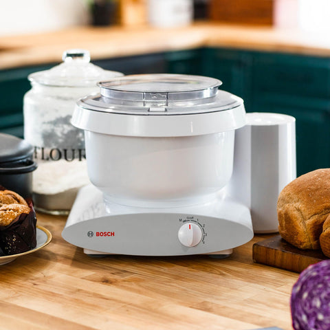 NutriMill dough hook on Bosch Universal Plus enables smooth kneading for breads.