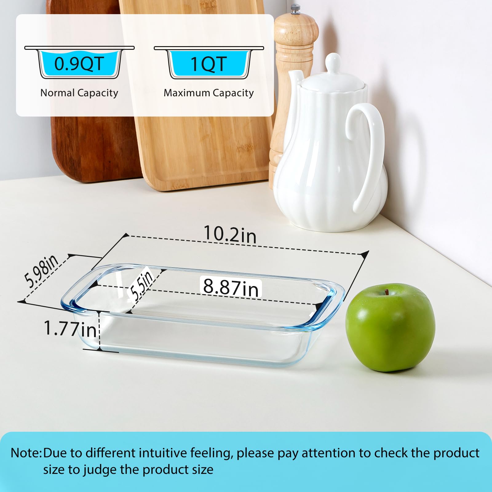 NUTRIUPS 1QT glass baking dish handle close-up, ergonomic grip for safe handling.