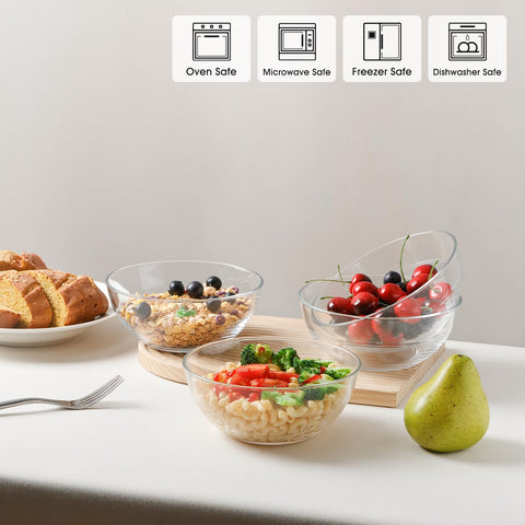 NUTRIUPS clear bowls perfect for salads, pasta, and prep tasks.
