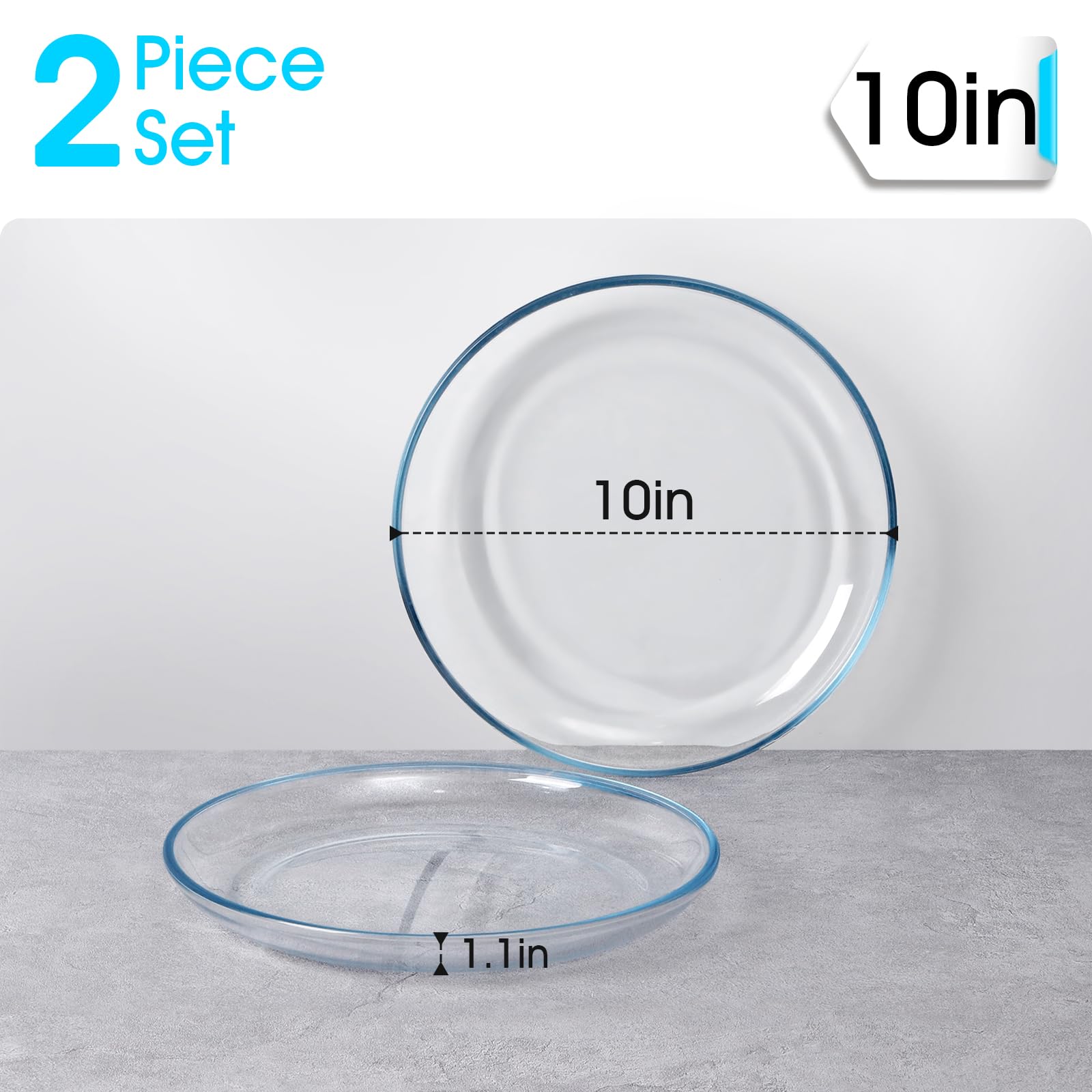 NutriUPS clear tempered plates showcase food with durable surface.