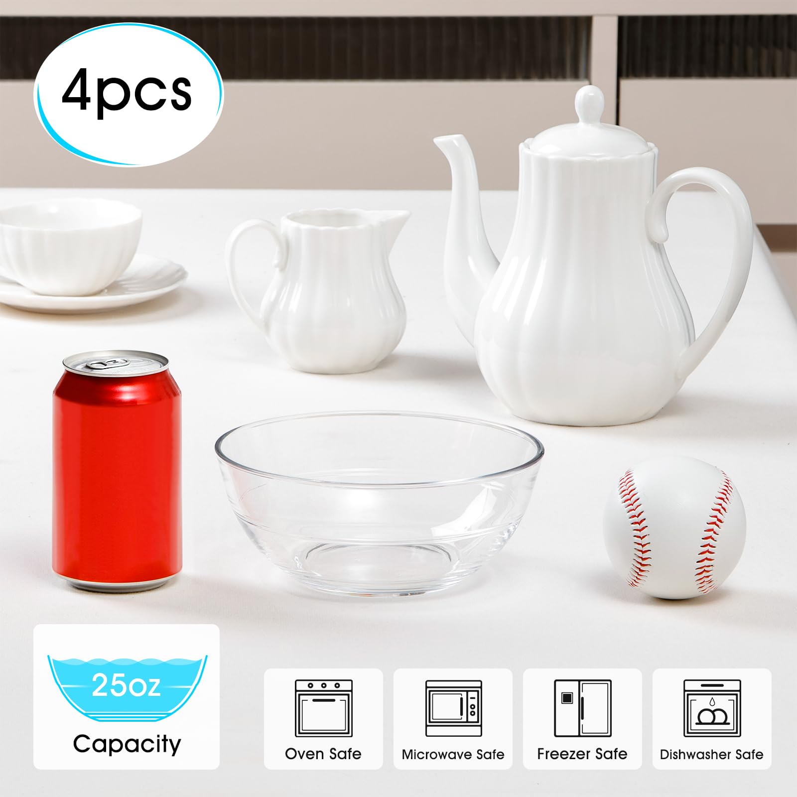 NUTRIUPS clear tempered glass bowl with a sturdy base for even stirring.