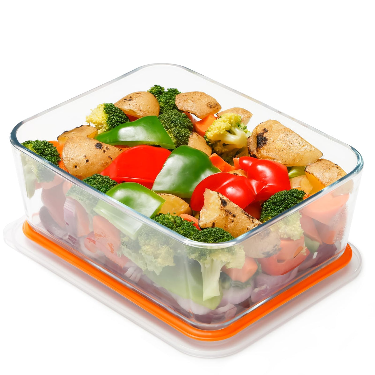 NUTRIUPS deep glass baking dish with lid shown in a clean kitchen setup for versatile cooking.