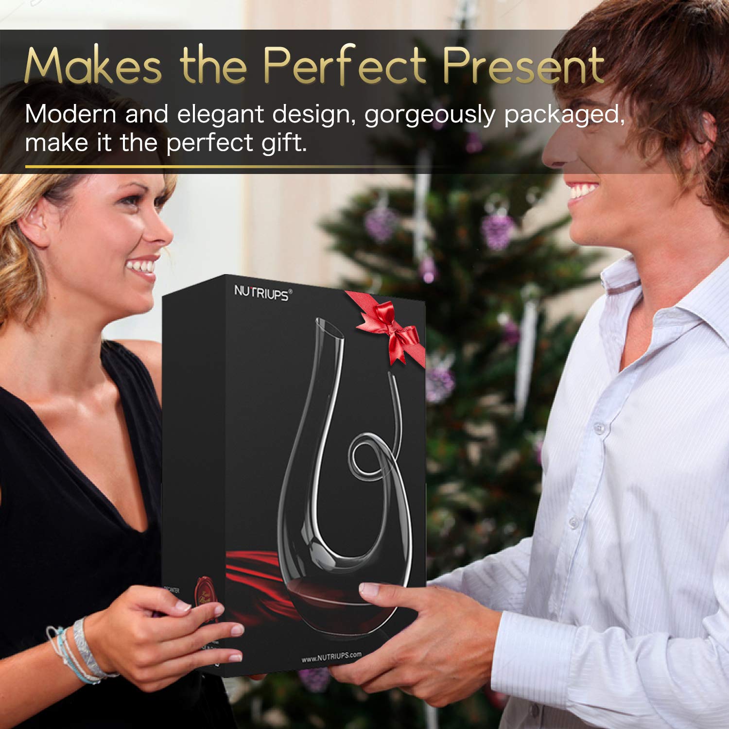 NUTRIUPS gift-box wine decanter is an elegant present for wine lovers.