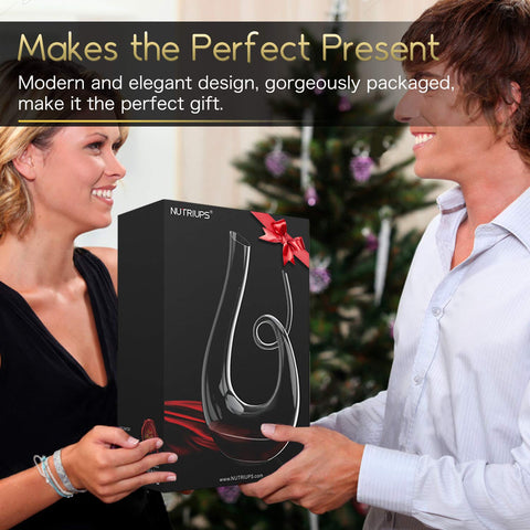 NUTRIUPS gift-box wine decanter is an elegant present for wine lovers.