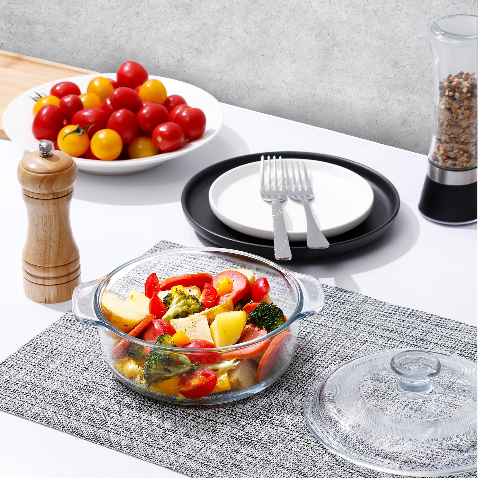 NUTRIUPS mini glass dish in oven, heats evenly while preserving moisture