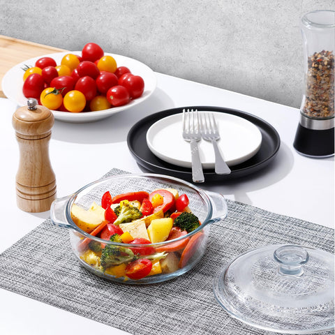 NUTRIUPS mini glass dish in oven, heats evenly while preserving moisture