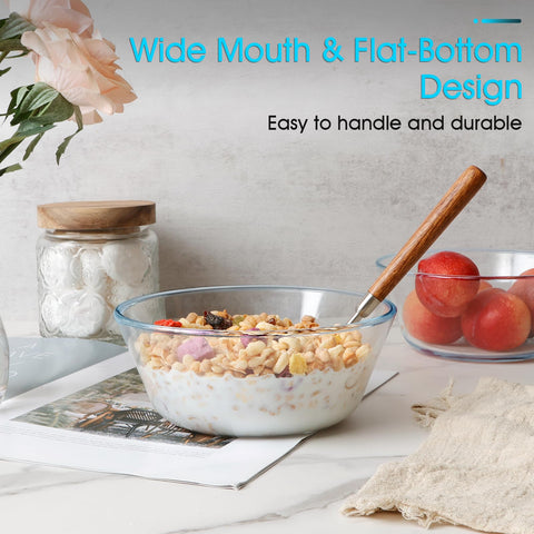 NUTRIUPS multifunction glass bowl suitable for prepping and serving meals.