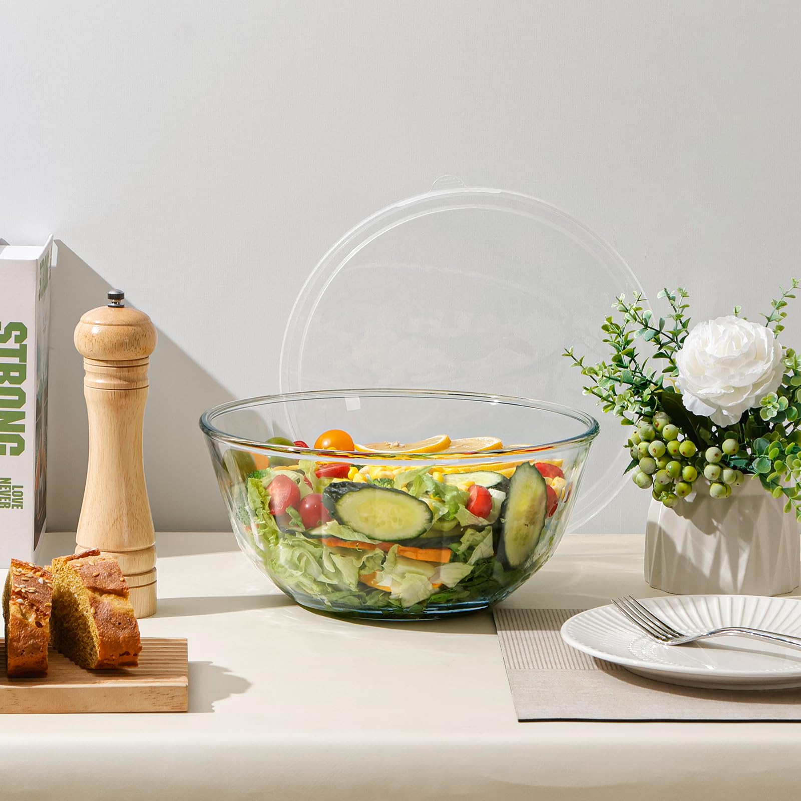 NUTRIUPS versatile kitchen bowl doubles as serving dish for dinners.