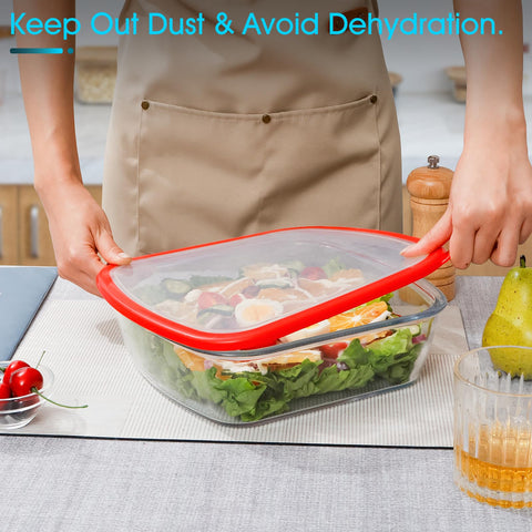 NUTRIUPS square dish with curved edges, easy one-handed grip.