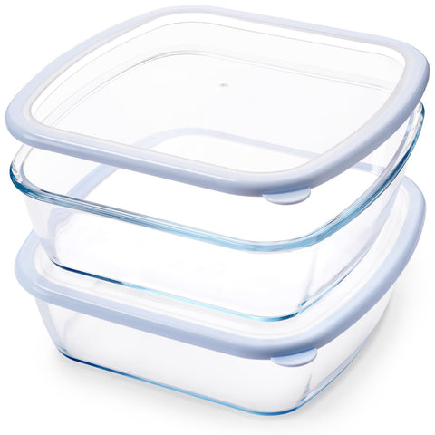 NUTRIUPS square glass baking dish with lid in a 2-pack for oven-to-table use