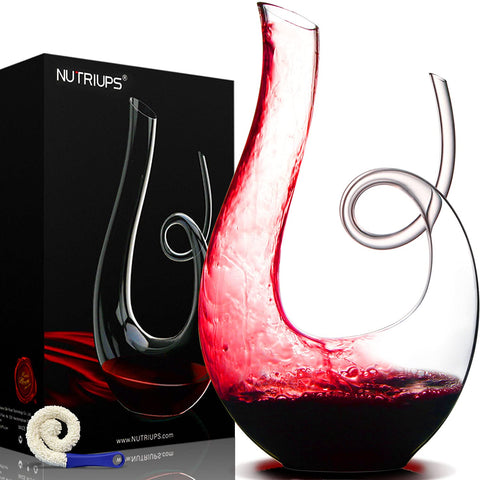 NUTRIUPS Swan decanter 1.2L showcases clarity for rapid aeration and elegant serving.