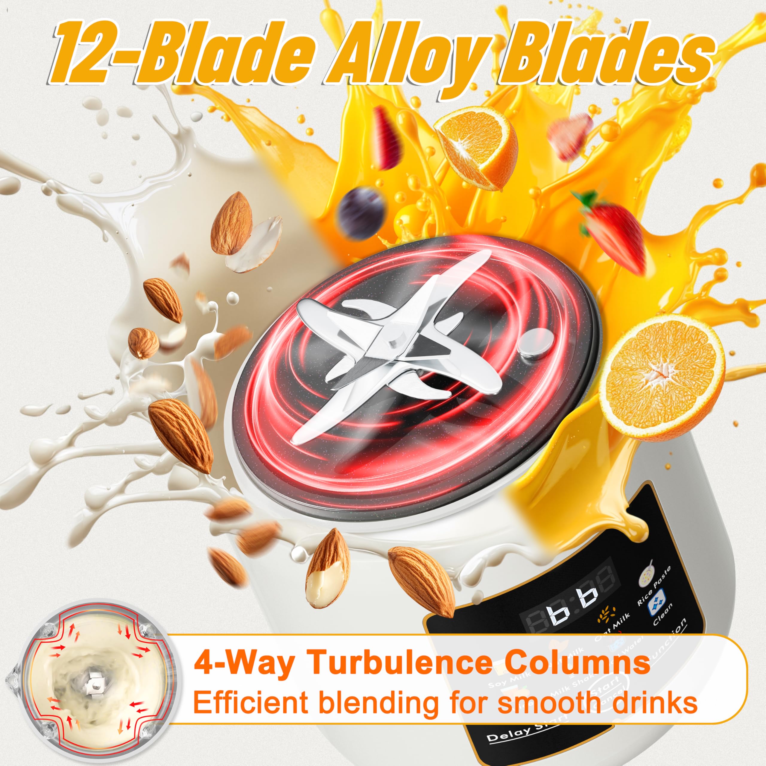 No soak is required with NuttyWhiz's auto function for faster mornings.