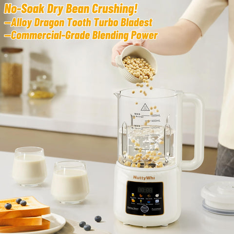 NuttyWhiz self-clean feature saves time after making milks and shakes.