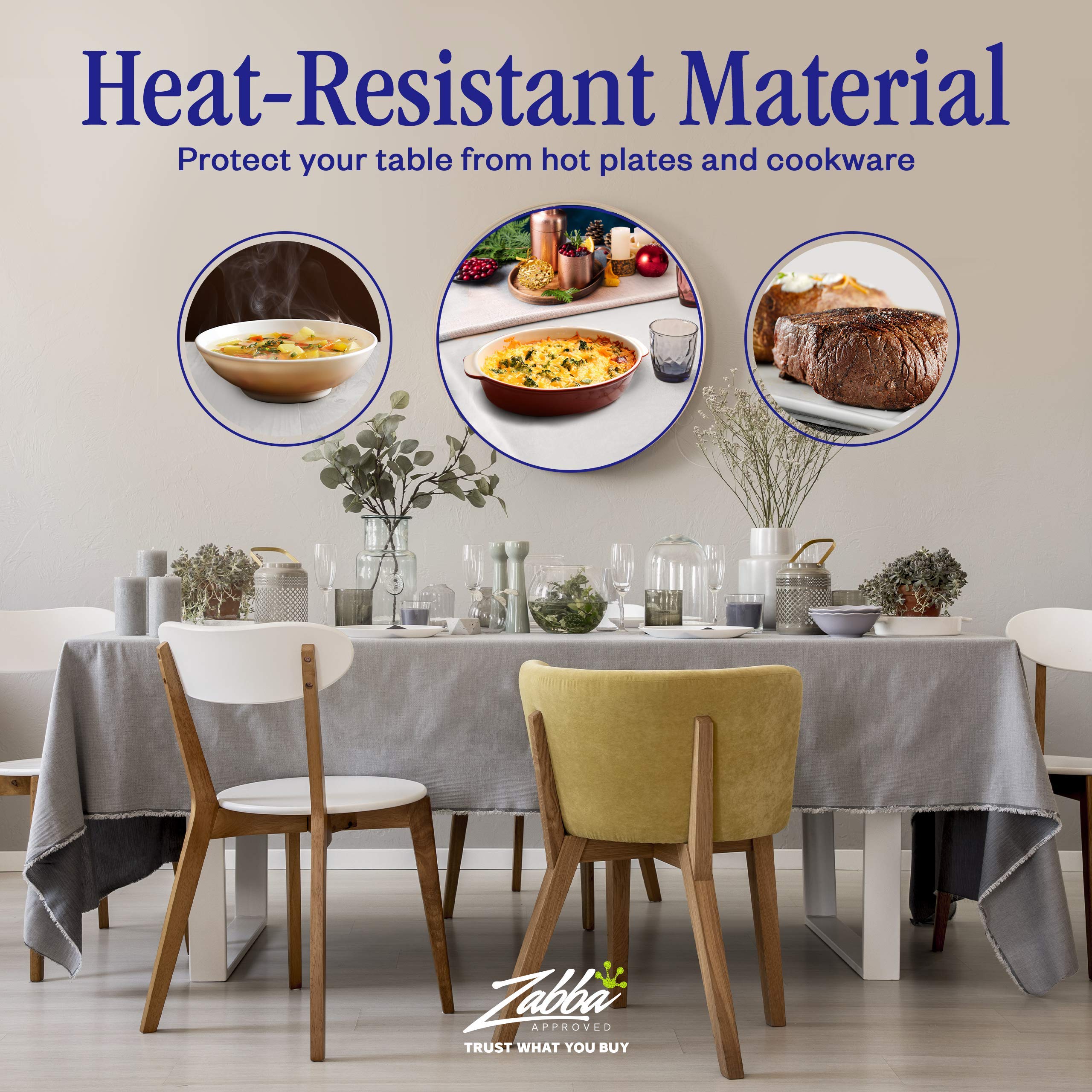 Nuvantee vinyl protector with flannel backing cushions and guards your furniture.