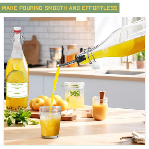 NVioAsport pourers aid precise serving of beverages from glass bottles