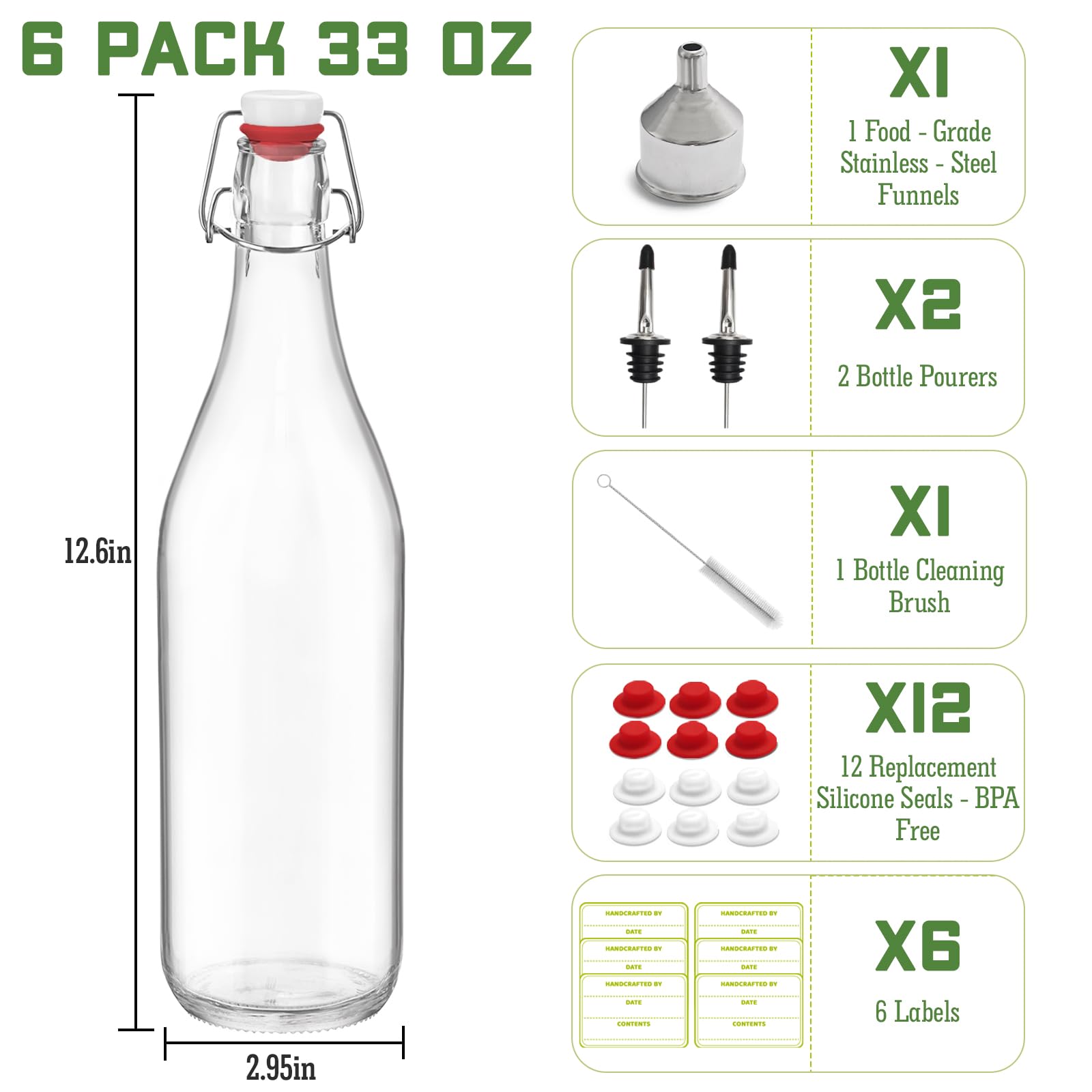 NVioAsport swing-top bottle cap closure ensuring airtight seal for freshness