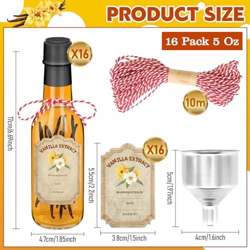 NVioAsport vanilla bottle label stickers for easy gift labeling