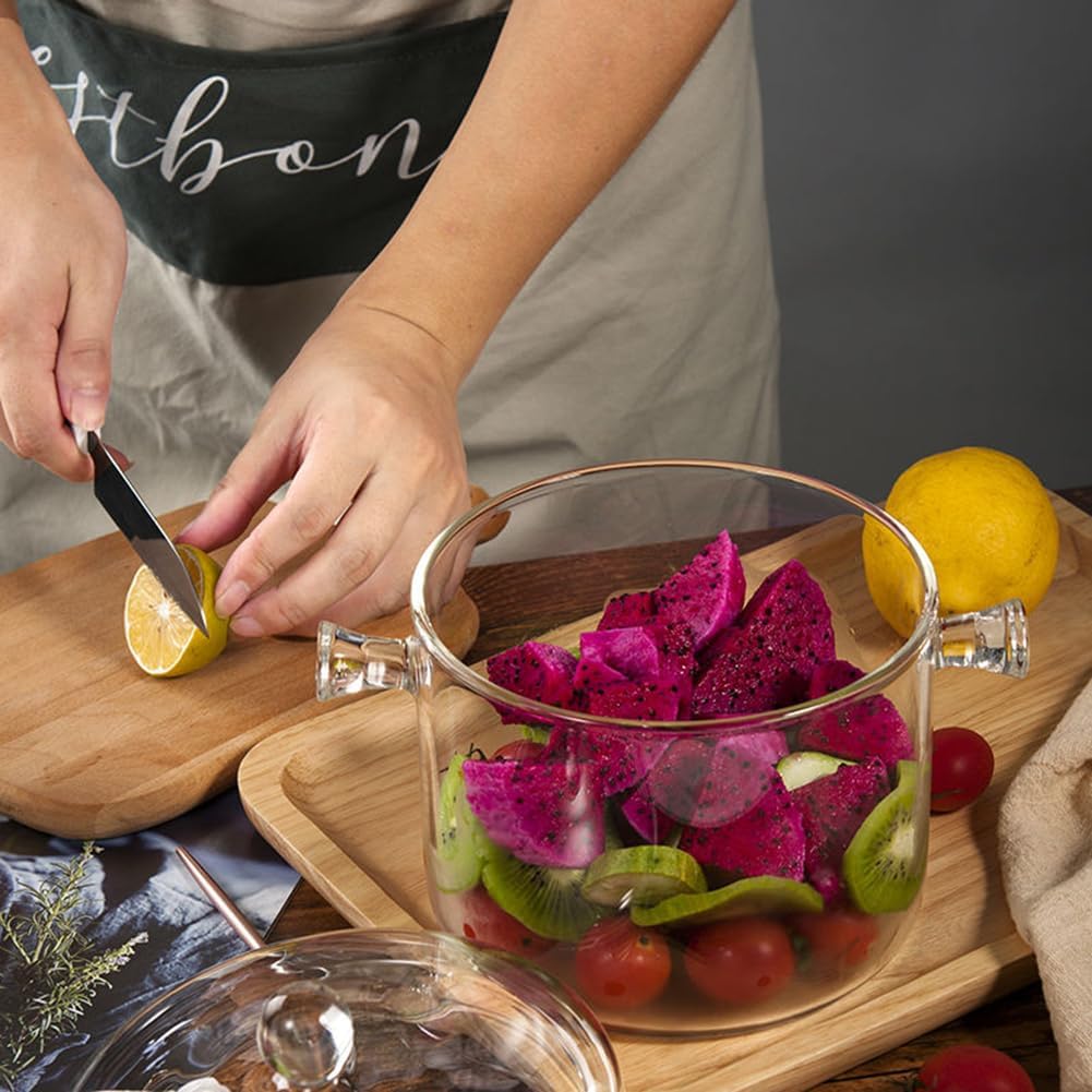 NVLIKNA glass saucepot capacity 1.9L suitable for 1-2 servings.