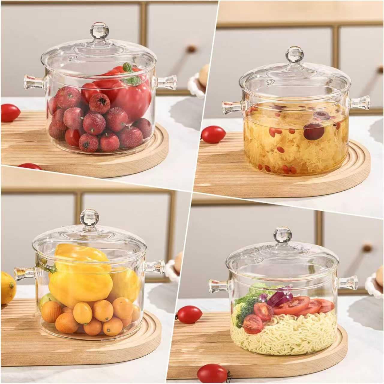 NVLIKNA glass saucepot dishwasher-safe for quick cleanup.