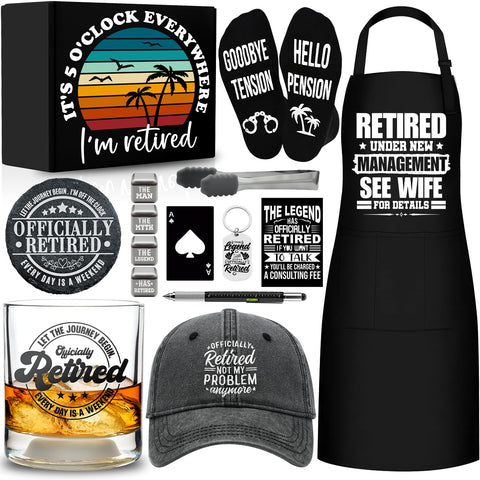 NVTROVI official whiskey glass with retirement message for relaxed evenings