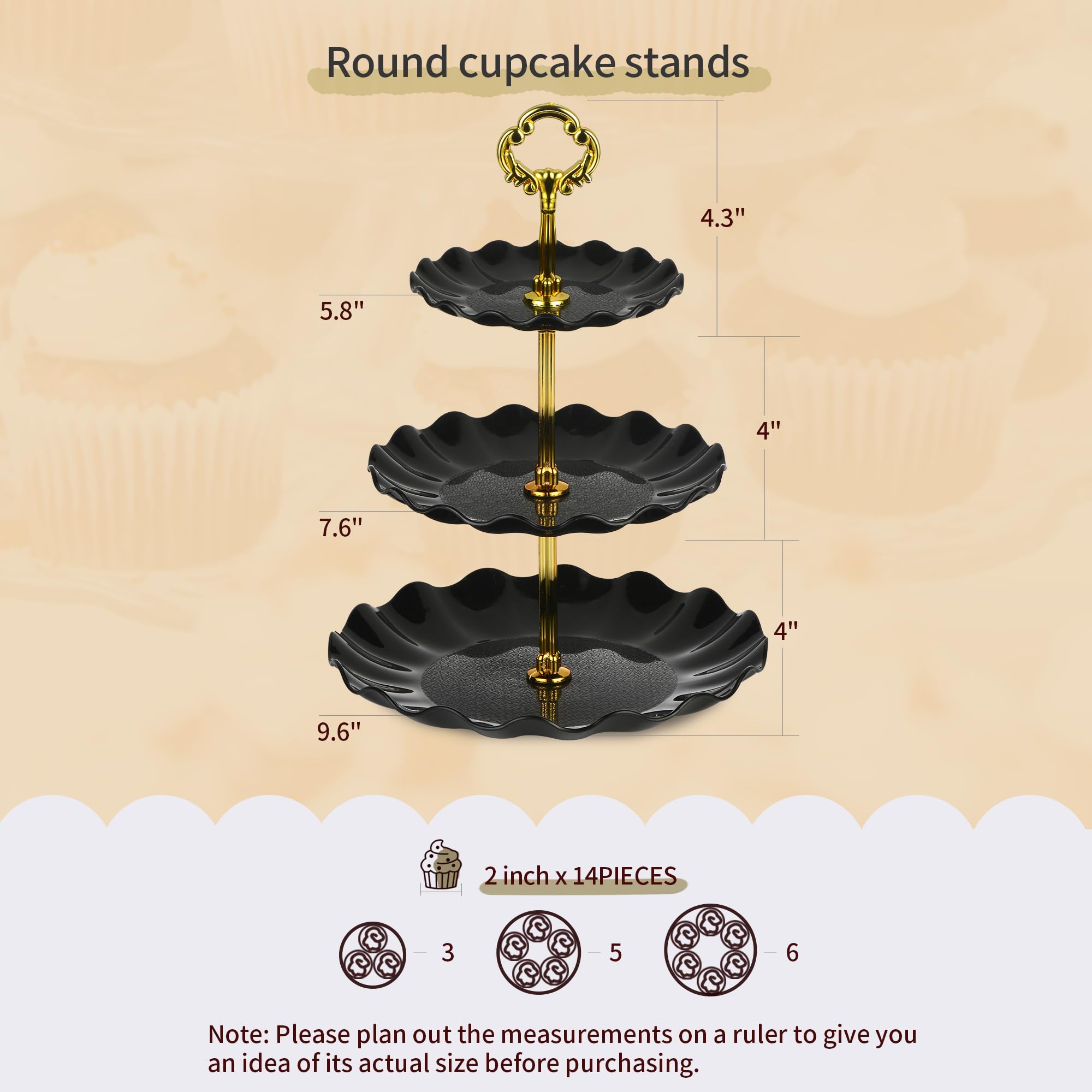 NWK two-tier black cake stands offer versatile party presentation