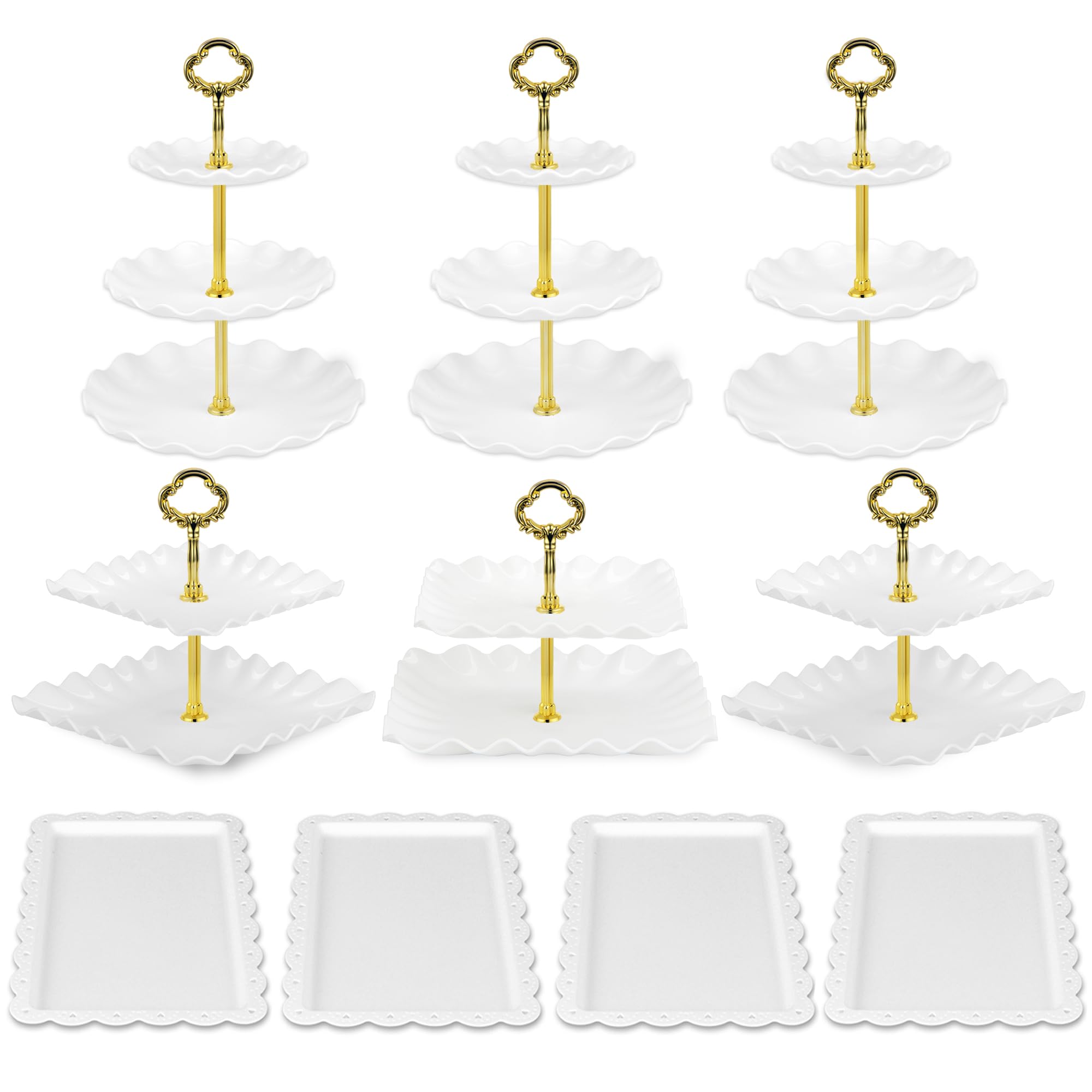 NWK two-tier square cupcake stands create sturdy, stylish elevation.