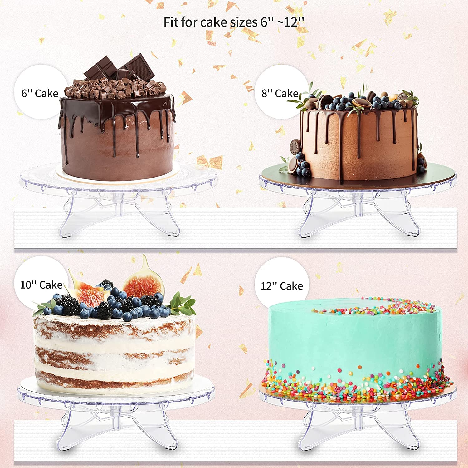 NWK lace-patterned cake stand adds decorative charm to any party setup.