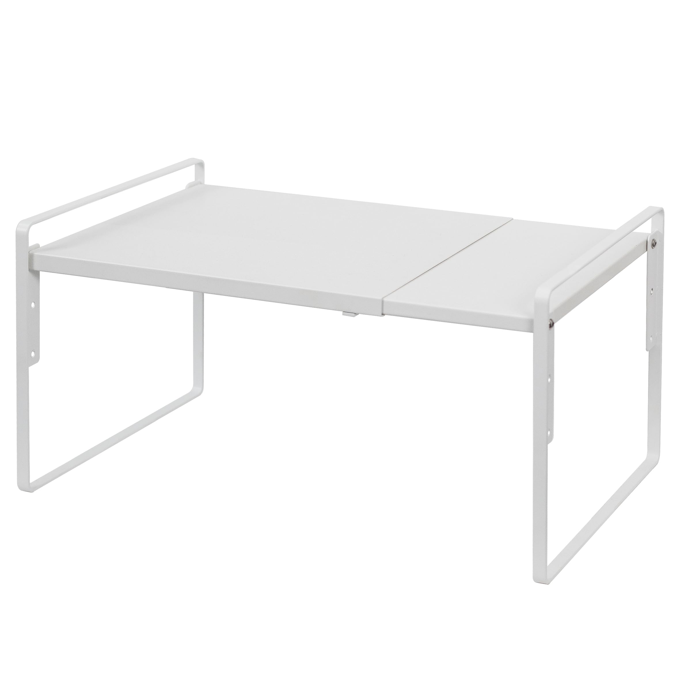 Nxconsu expandable cabinet shelf shows adjustable width for a precise fit and extra storage.