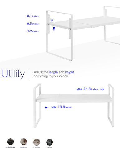 Nxconsu multipurpose storage shelf helps organize bowls, cups, and snacks.