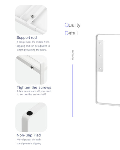 Nxconsu 1mm metal shelf provides sturdy support up to 50 lbs.