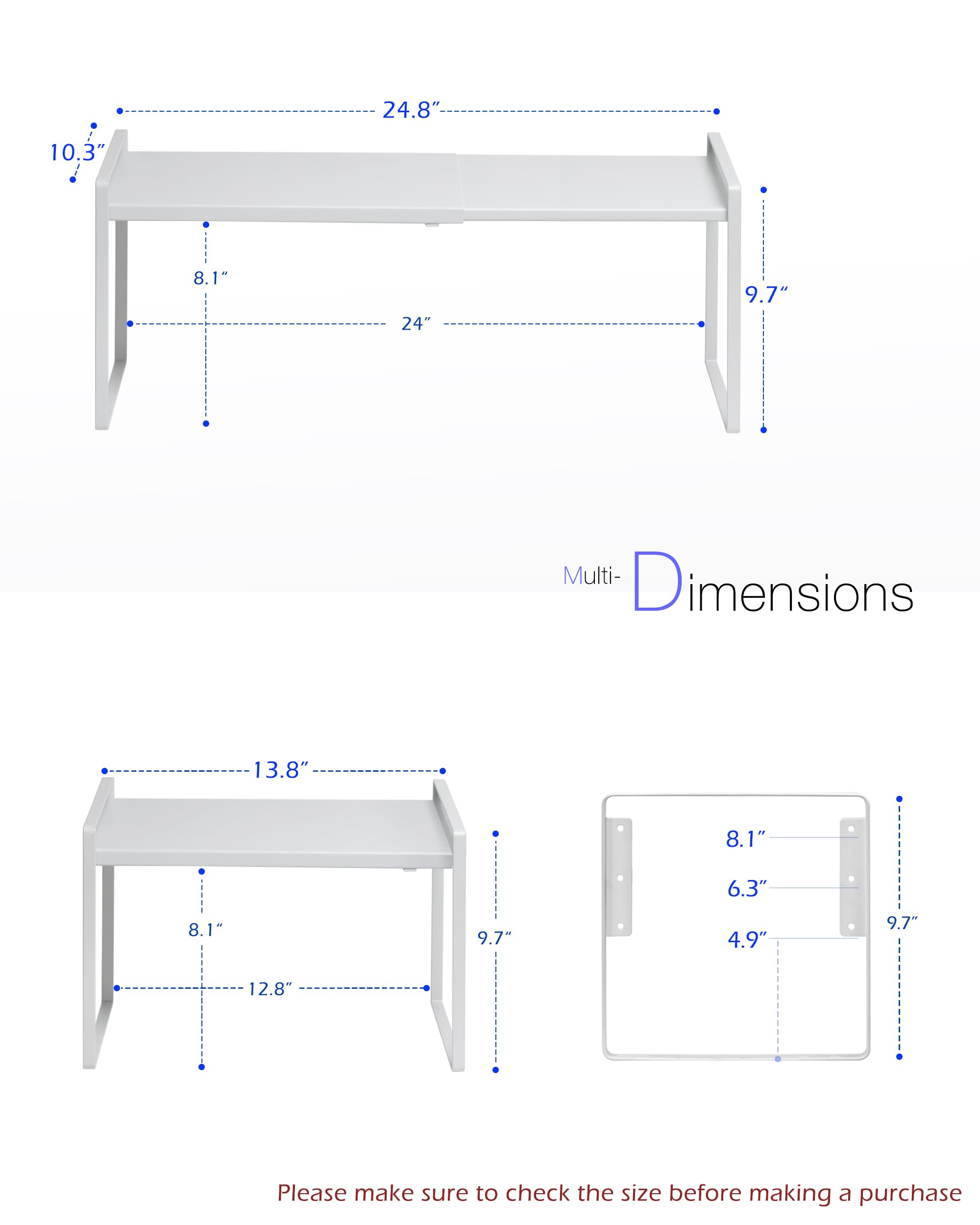 Nxconsu heavy-duty metal shelf with sturdy center rod for balanced support.