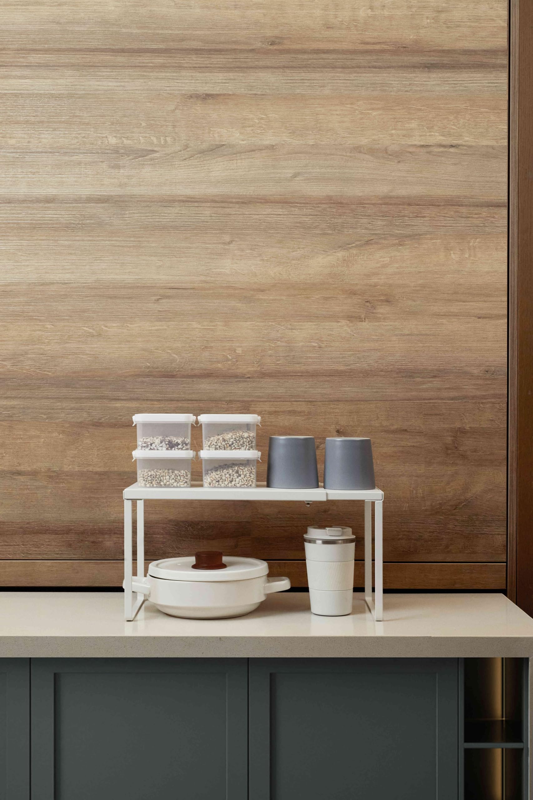 Nxconsu pantry organization shelf keeps snacks and dishes neatly arranged