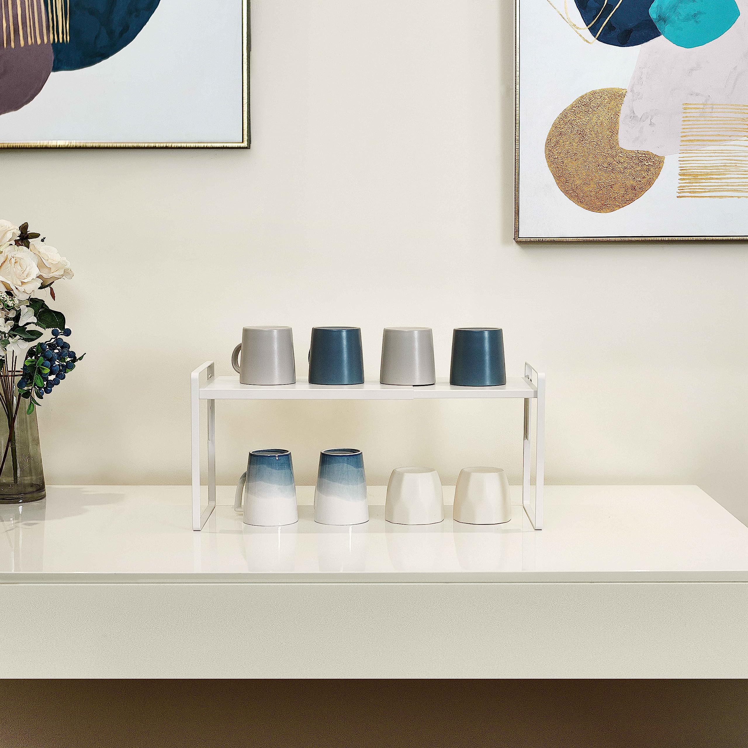 Nxconsu under-sink cabinet shelf maximizes compact storage and accessibility.