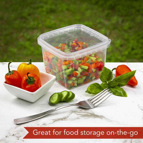 NYHI square deli containers with snap-on lids delivering airtight freshness for leftovers