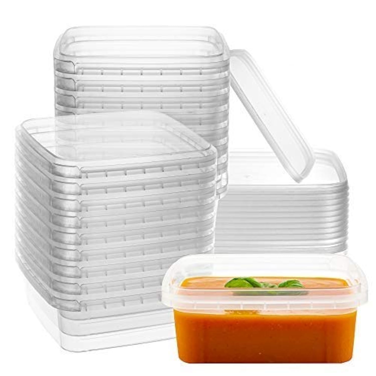 NYHI 8 oz square deli container with airtight lid for meal prep.