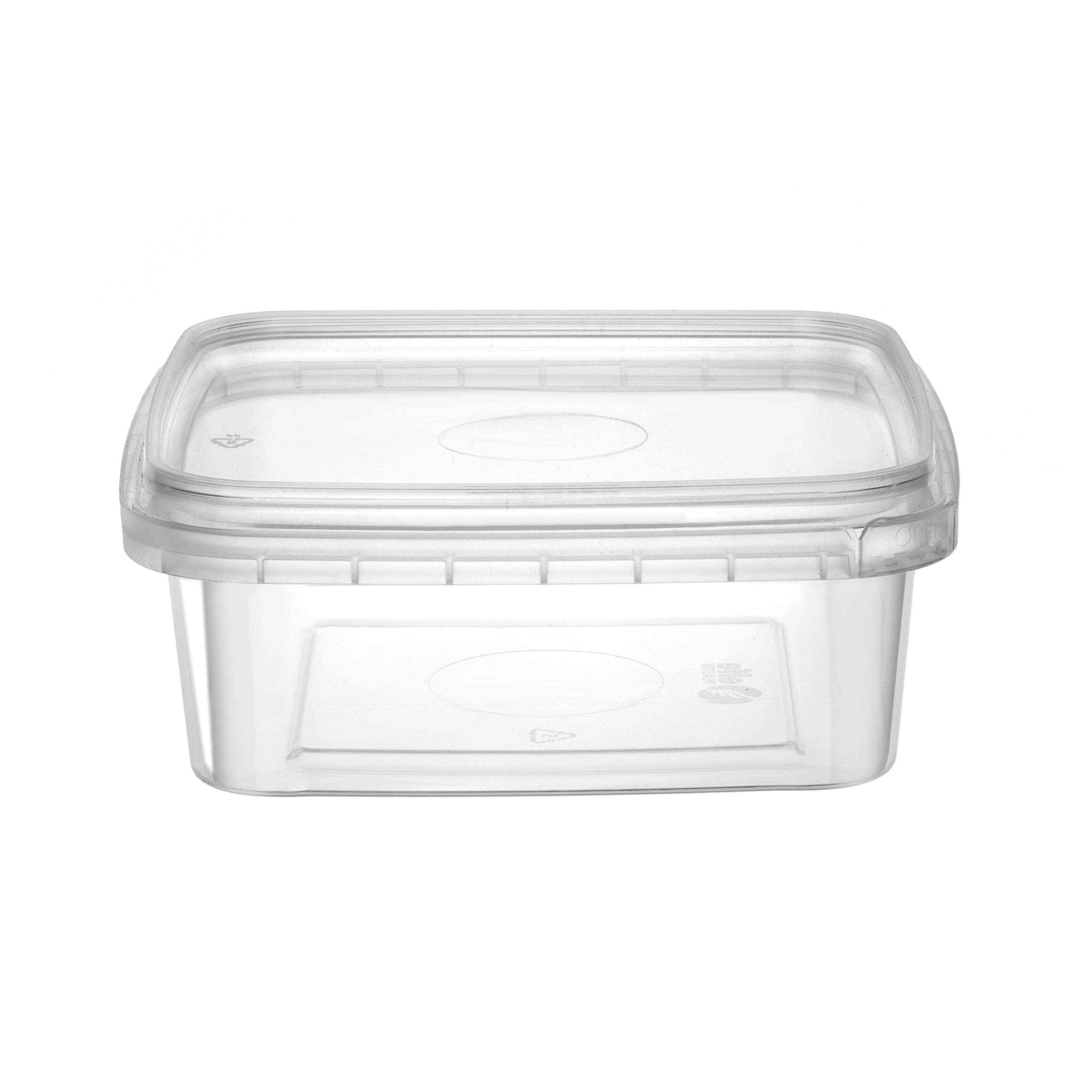 NYHI stackable clear deli containers save kitchen storage space.