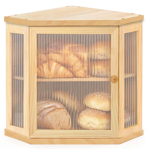 Nykgola corner bread box two-tier design keeps counters tidy and organized.