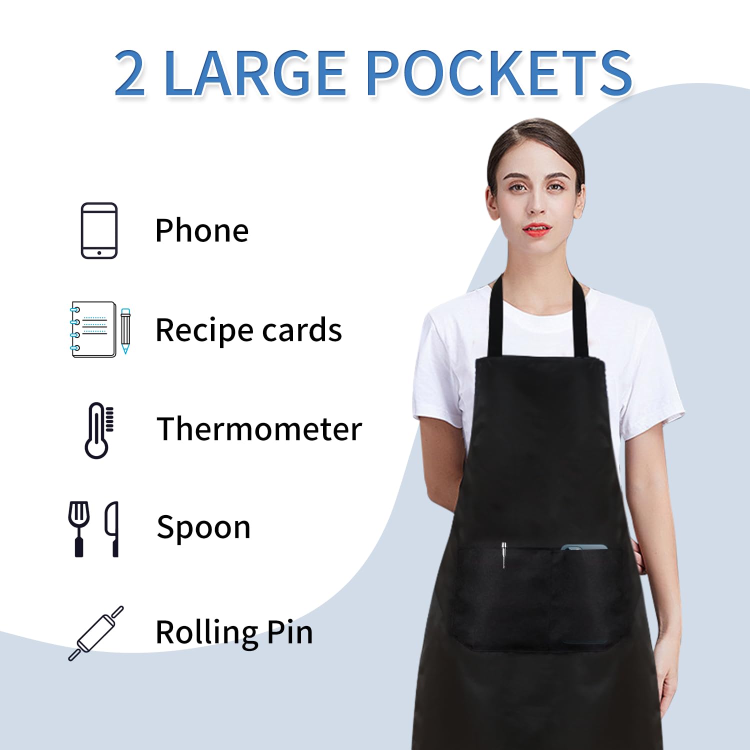 Nymmoata bib apron fabric detail, durable polyester with smooth texture