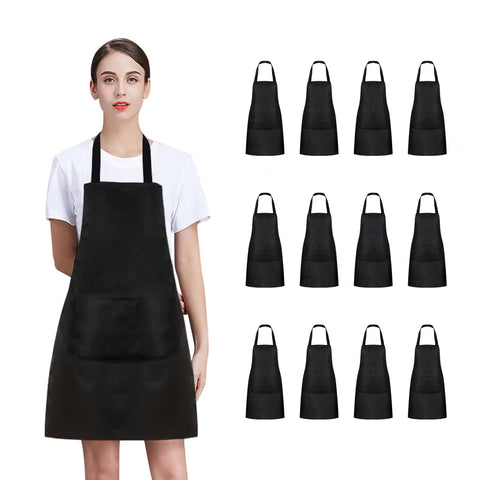 Nymmoata bib apron front view in black, versatile for kitchen tasks