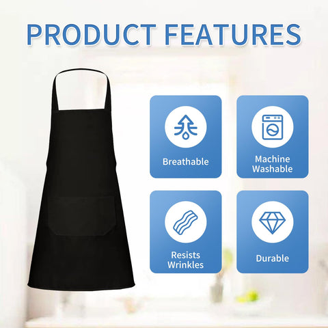 Nymmoata bib apron front pockets holding tools while cooking