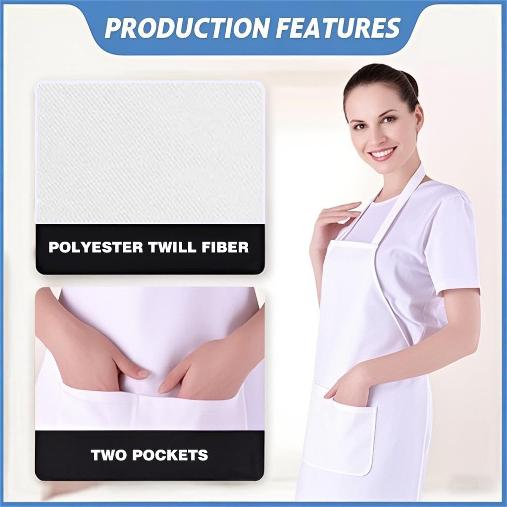 Nymmoata commercial-grade white apron ideal for restaurants.