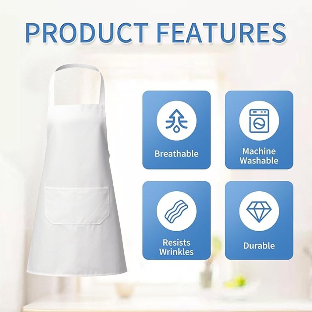 Nymmoata heavy-duty polyester apron offers stain resistance and fast drying.